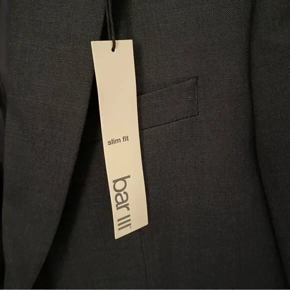Bar 3 Men’s 2 Button Slim Fit Wool Jacket Dark Blue Gray size 40L